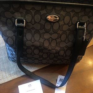 Coach black medium tote